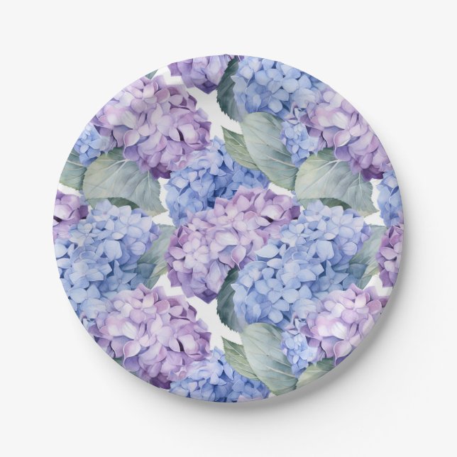 Hydrangeas  paper plate (Front)