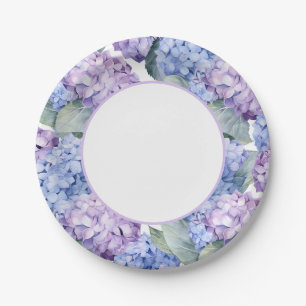 Hydrangeas paper plate