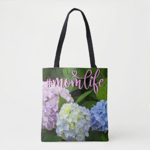Hydrangeas pink flowers blue purple flowers Mum Tote Bag
