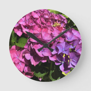 Hydrangeas Round Clock