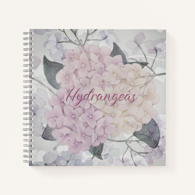 Hydrangeas Spiral Notebook (Front)