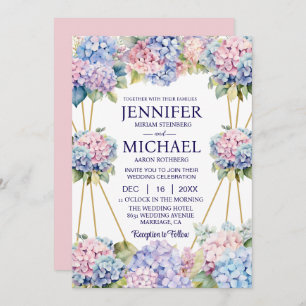 Hydrangeas Spring Flowers Wedding Invitations