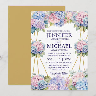 Hydrangeas Spring Flowers Wedding Invitations