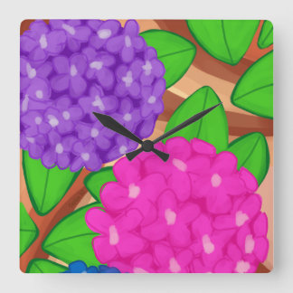 Hydrangeas Square Wall Clock