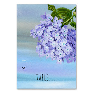Hydrangeas watercolor floral wedding escort card