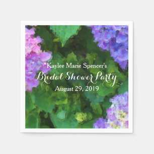 Hydrangeas Wedding Bridal Shower Napkins