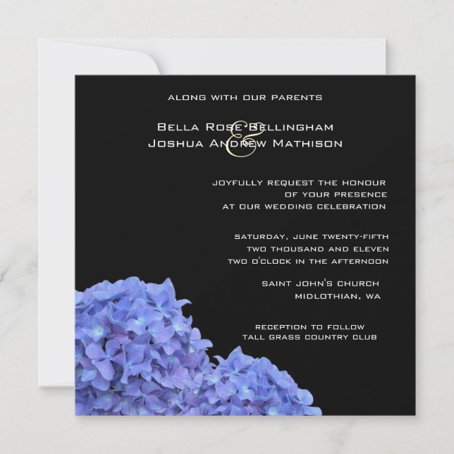Hydrangeas Wedding Invitation (Front)