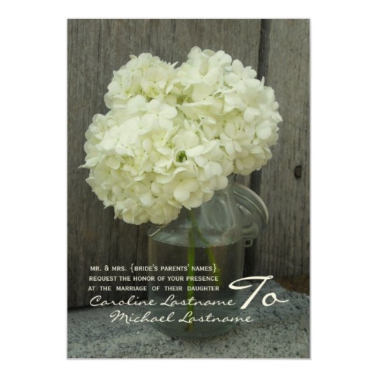 Hydranges & Barnwood Wedding Invite