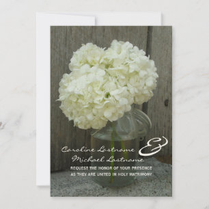 Hydranges & Barnwood Wedding Invite