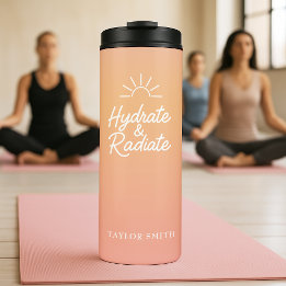 Hydrate and Radiate Custom Blush Pink Thermal Tumbler
