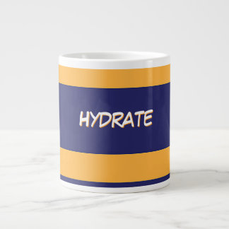 HYDRATE Logo Orange Dk Blue Stripe Large Coffee Mug