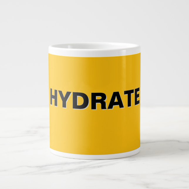 HYDRATE Logo Yellow  Large Coffee Mug (Front)