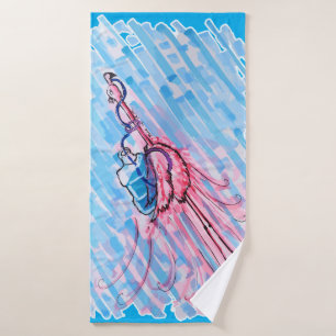 Hydrated Flamingo Bath Towel