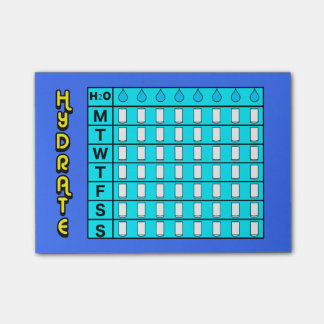 Hydration Chart Post-it notes