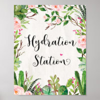 Hydration Station Drink Sign Floral Fiesta Shower