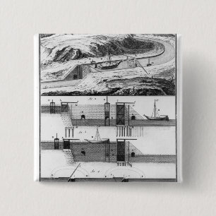 Hydraulic, canal and locks 15 cm square badge