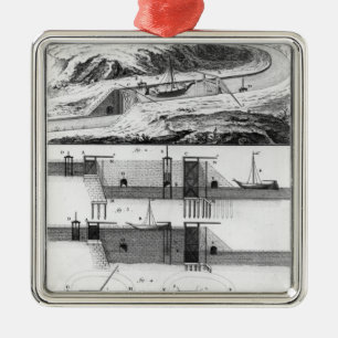 Hydraulic, canal and locks metal tree decoration