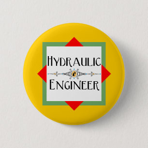 Hydraulic Engineer Block 6 Cm Round Badge