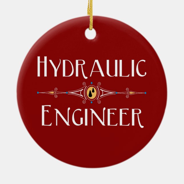 Hydraulic Engineer Decorative Line Ceramic Tree Decoration (Back)