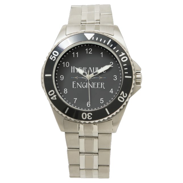 Hydraulic Engineer Decorative White Line Watch (Front)