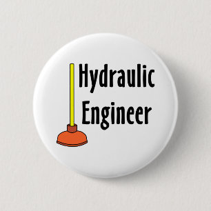 Hydraulic Engineer Toilet Plunger 6 Cm Round Badge