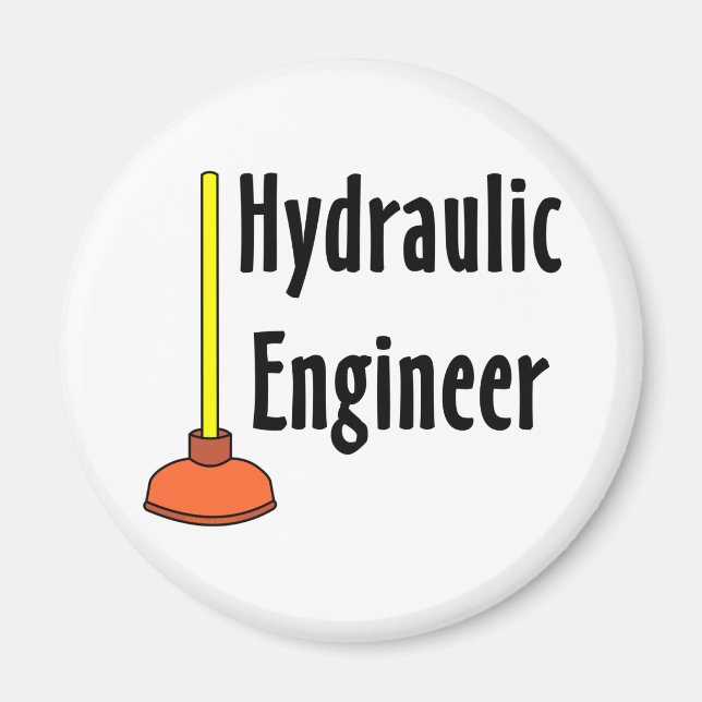 Hydraulic Engineer Toilet Plunger Magnet (Front)