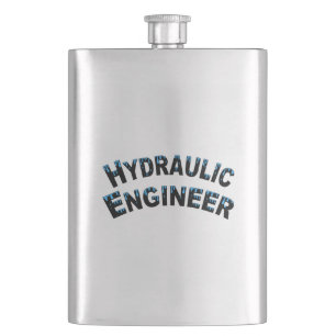 Hydraulic Engineer Water Droplets Hip Flask