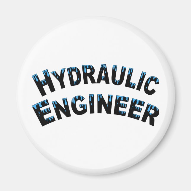 Hydraulic Engineer Water Droplets  Magnet (Front)