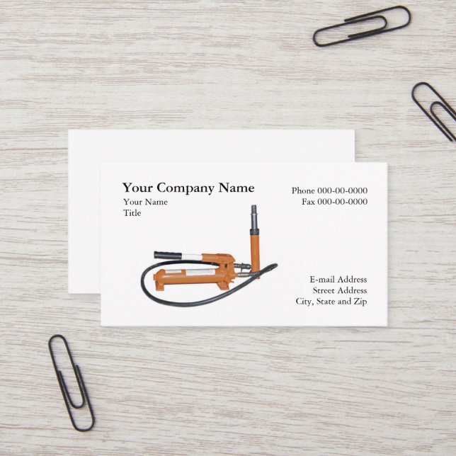 Hydraulics Sales and Service Business Card (Front/Back In Situ)