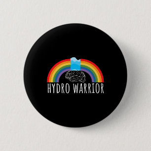 Hydro Warrior Hydrocephalus Awareness Brain Shunt 6 Cm Round Badge