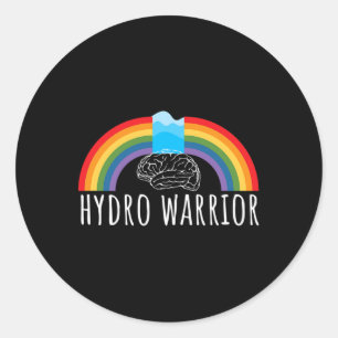 Hydro Warrior Hydrocephalus Awareness Brain Shunt Classic Round Sticker