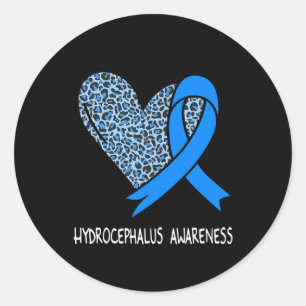 Hydrocephalus Awareness Blue Ribbon Classic Round Sticker