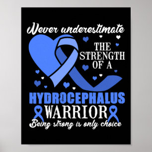 Hydrocephalus Awareness Blue Ribbon Support Poster
