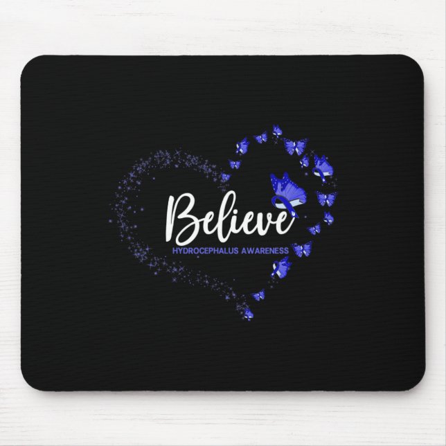Hydrocephalus Awareness Butterfly Believe  Mouse Mat (Front)