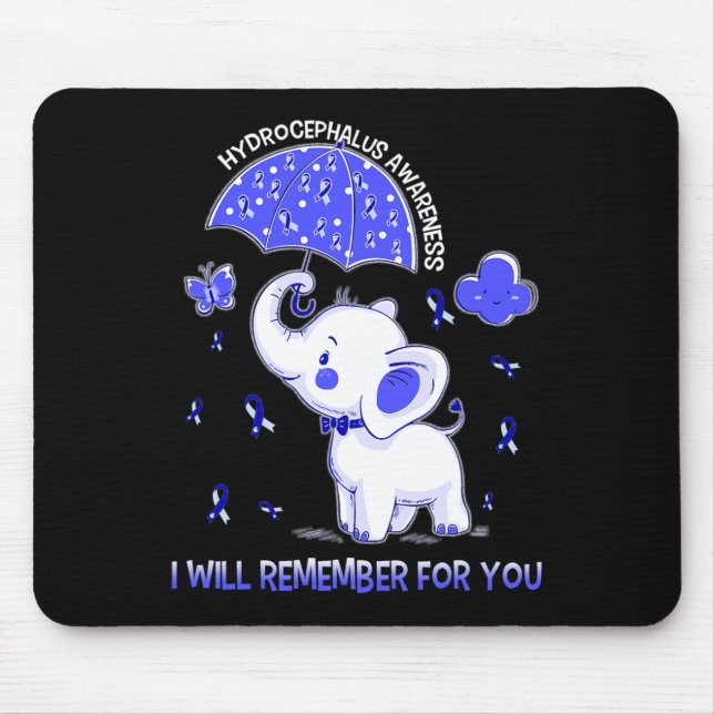 Hydrocephalus Awareness Elephant  Mouse Mat (Front)