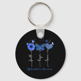 Hydrocephalus Awareness Faith Hope Love Leopard Su Key Ring