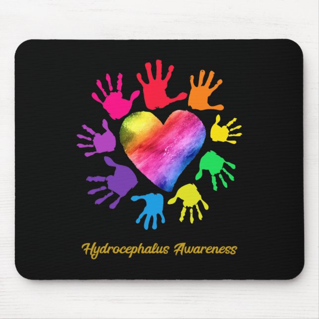 Hydrocephalus Awareness Hands Hydrocephalus Gift  Mouse Mat (Front)