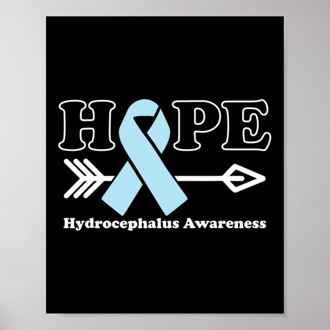 - Hydrocephalus Awareness Light Blue Ribbon  Poster (Front)