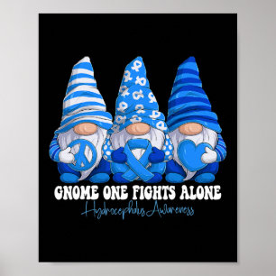 Hydrocephalus Awareness Month Blue Ribbon Gnomies  Poster