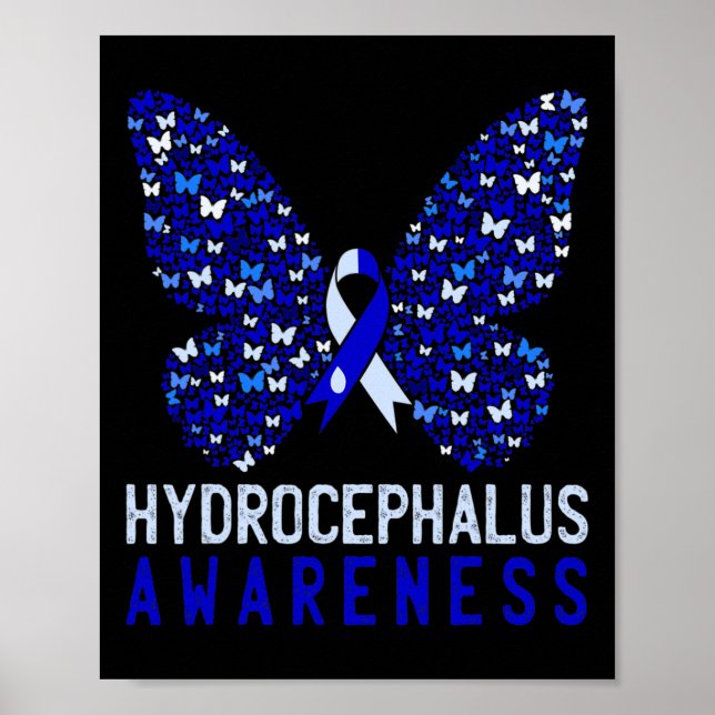 Hydrocephalus Awareness Month Blue Ribbon Support  Poster (Front)