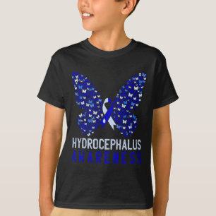 Hydrocephalus Awareness Month Blue Ribbon Support T-Shirt
