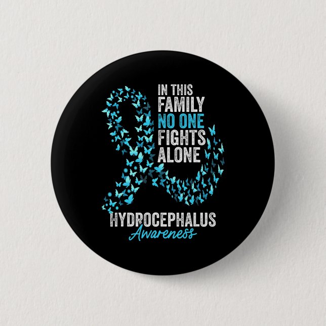 Hydrocephalus Awareness Month Butterflies Light Bl 6 Cm Round Badge (Front)