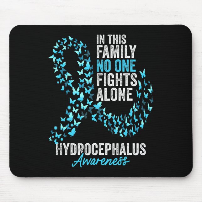 Hydrocephalus Awareness Month Butterflies Light Bl Mouse Mat (Front)