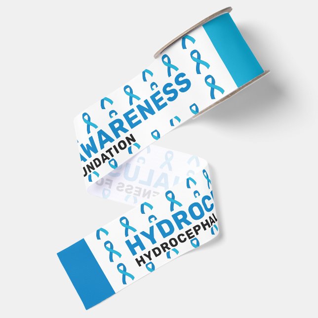 Hydrocephalus Awareness Pattern Ribbon Grosgrain Ribbon (Front+Back)