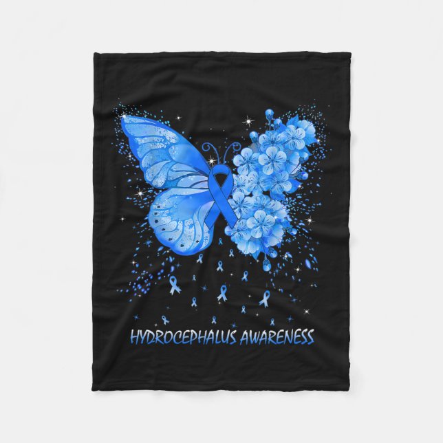Hydrocephalus Awareness Ribbon  Fleece Blanket (Front)