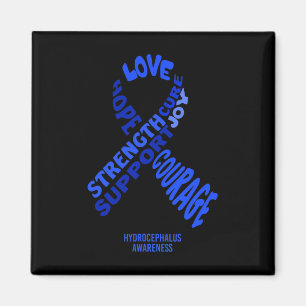 Hydrocephalus Awareness Ribbon With Words Magnet