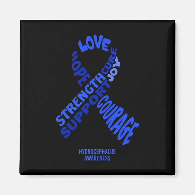 Hydrocephalus Awareness Ribbon With Words  Magnet (Front)