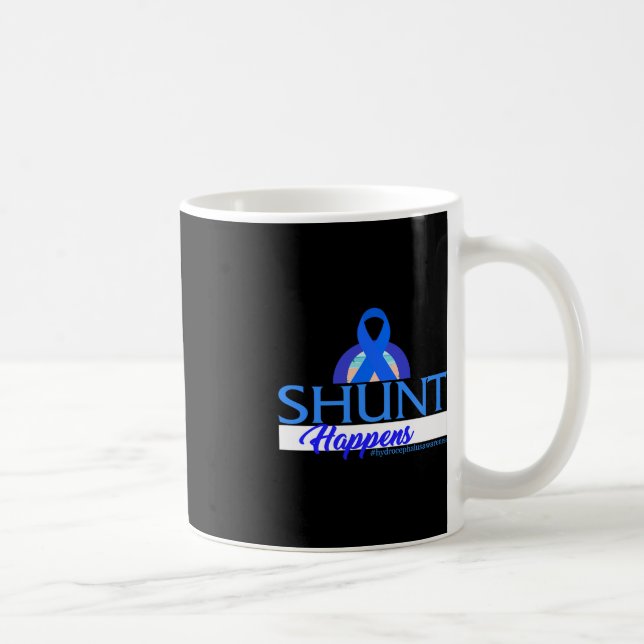 Hydrocephalus Awareness Shunt Happens Blue Ribbon  Coffee Mug (Right)