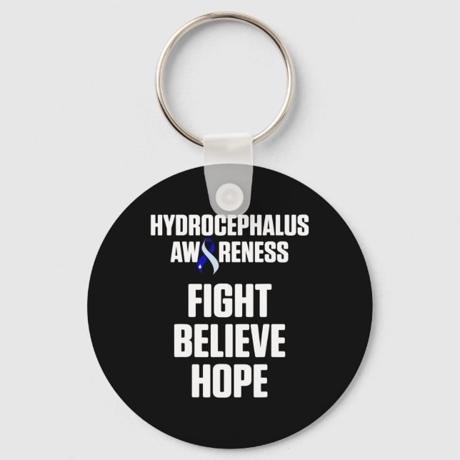 Hydrocephalus Survivor Fight Awareness Warrior  Key Ring (Front)