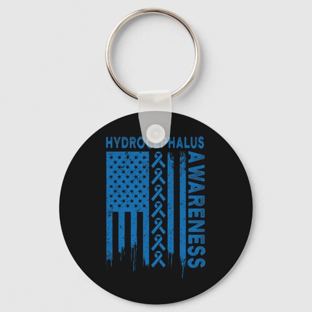 Hydrocephalus Survivor Healthy Awareness Warrior  Key Ring (Front)